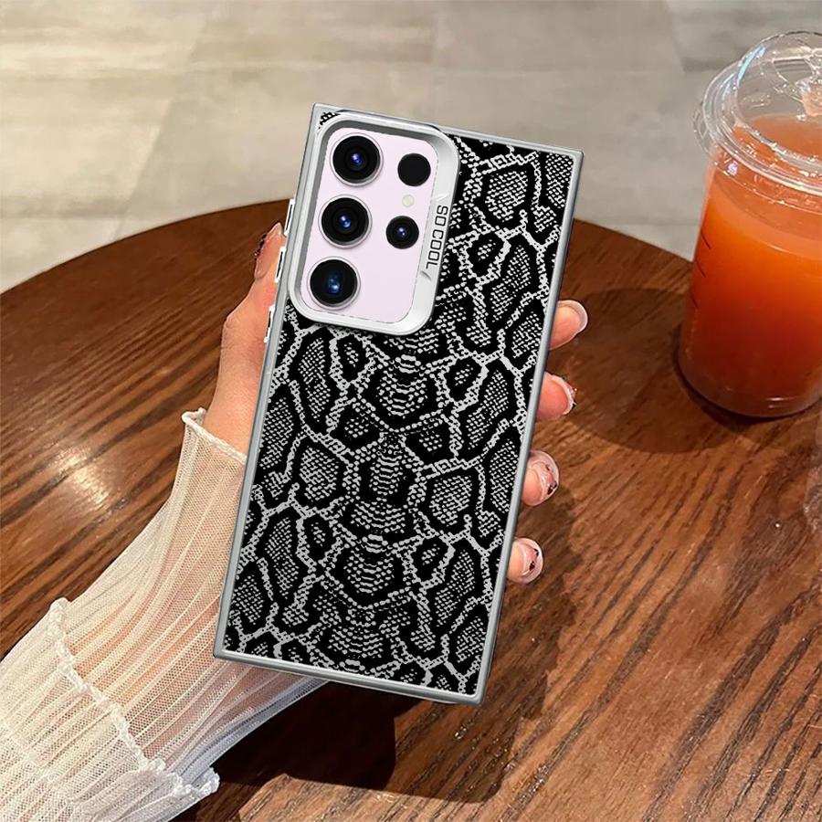 Case for Samsung Galaxy S25Edge S25 Note 20 Ultra S24 FE S21 S20 FE S23 S22 Ultra Phone Cover Snakeskin Pattern