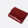 Toutou Cowhide Wallet, Short Card Holder, Red