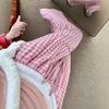 Women Plaid Wide Leg Pants High Waist Drawstring Straight Trousers Summer Draped Floor-Length Casual Pants