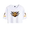 Icrimax Letter Printed Girl Tee Shirt Summer Crop Tops Soft Tshirt Popular Slim Lovely Tees Slim Fitness Short Sleeved