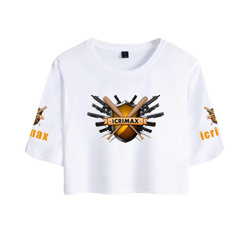 Icrimax Letter Printed Girl Tee Shirt Summer Crop Tops Soft Tshirt Popular Slim Lovely Tees Slim Fitness Short Sleeved