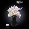 Non-Toxic 255Pcs City Romantic Preserved Flower Building Blocks Moc Desktop Decorations Black White Roses Model Bricks Kids Toys Children Gift