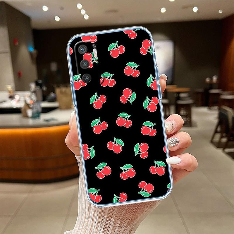 UP21 Kirsche Sommerfrucht Transparente Handyhülle für Motorola Moto Edge 20 30 40 50 S30 Fusion Ultra Pro Neo Lite + G200 G23