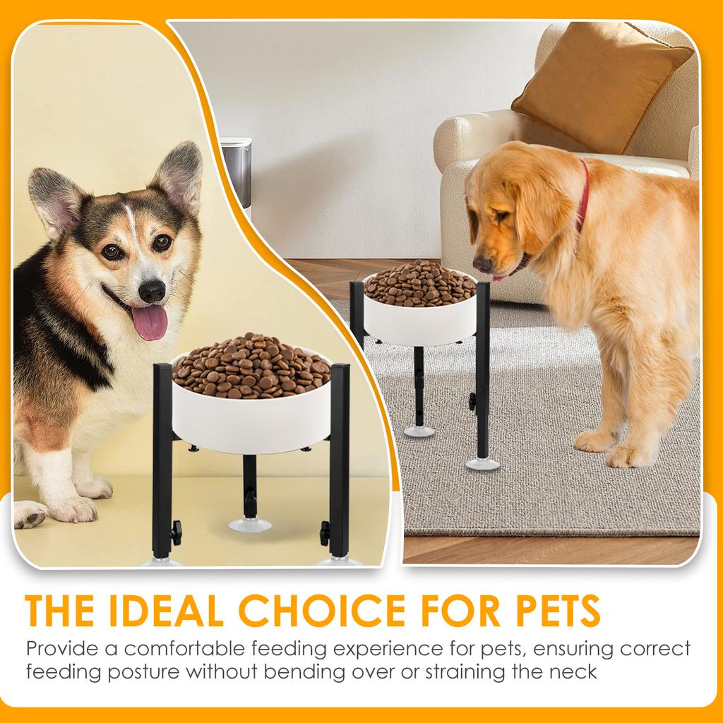 Pet Dog Bowl Stand Metal Dog Food Bowl Stand Width and Height Adjustable Elevated Dog Water Bowl Holder Pet Supplies Accessories
