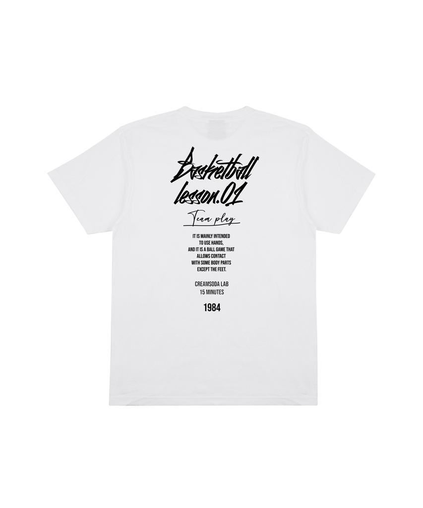CREAM SODA LAB [2Pack] Quarter Logo Short Sleeve T-Shirt White (Blue) White (Black)