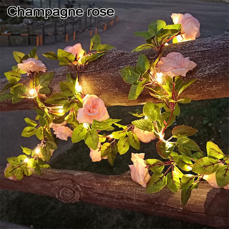 Flower Green Leaf String Lights Artificial Vine Fairy Lights USB Powered Christmas Tree Garland Light for Weeding Home Decor