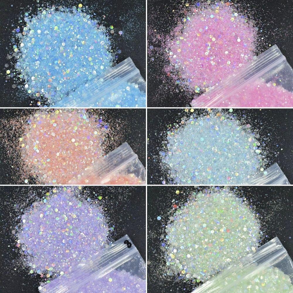 50G PET Nail Diamond Glitter Sequins Hexagon Holographic Glitter Glitter Powder Polish Decoration