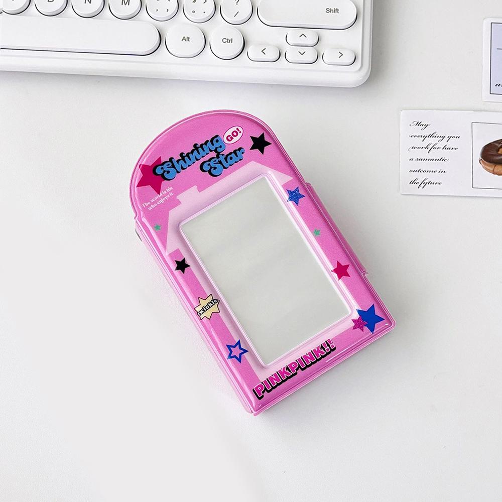 

3-дюймовий міні-кейс для зберігання фотографій, порожній фотоальбом, книга для колекціонування, папка для карток, милий мультяшний тримач для фотокарток у стилі INS рожевий червоний колір