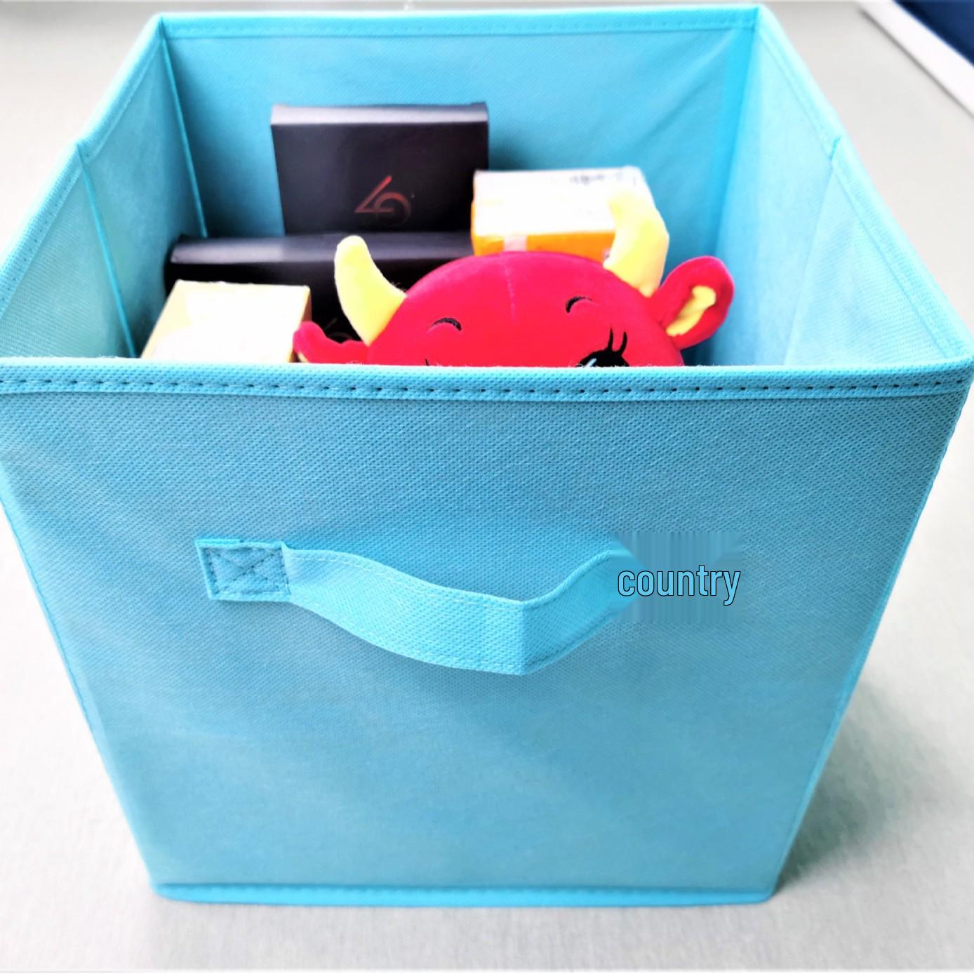 

Коробка для хранения из нетканого материала для одежды и игрушек - Настольный органайзер с выдвижными ящиками 27*27*28CM небесно-голубой