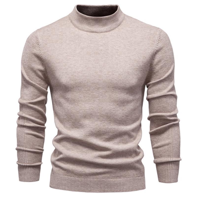 European Chic Men's High-Neck Sweater: Autumn/Winter 2025 Light Luxury Knitwear, High-End Base Layer