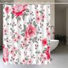 1pc Nordic Elegant Pink Floral Shower Curtain, High-end Elegant Bathroom Curtain, Bathroom Decoration Pattern