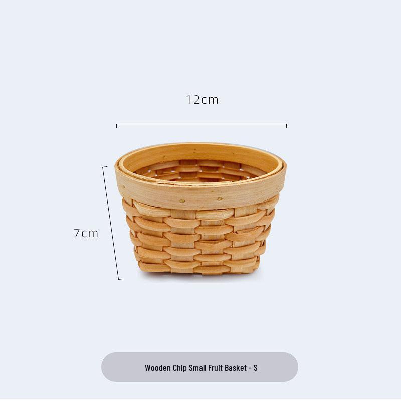 Compact Bamboo and Rattan Woven Picnic and Storage Basket for Fruits, Bread, and Eggs