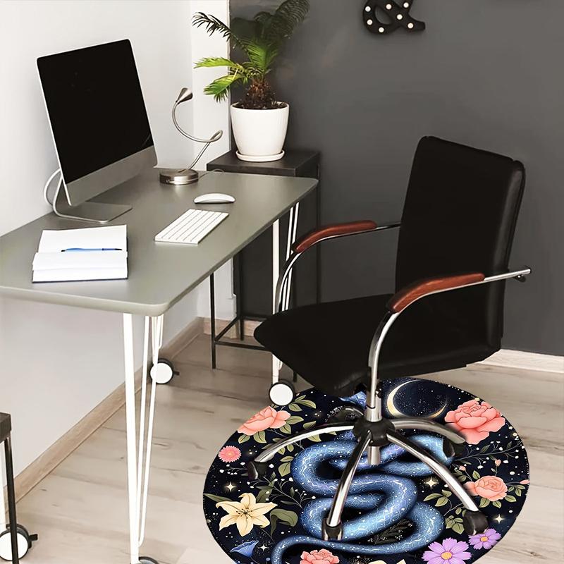 1pc Office Carpet Chair Mats Enchanted Floral Serpent Night Sky Perfect for Decorating Office Chairss, Or Bedrooms.YDT575 80cm by 80cm