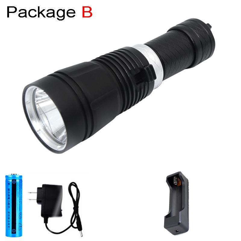 D2 Powerful Diving Flashlight Edc Dive Torch Light Lamp Underwater High Power Led Flashlights Diving Camping Tactical Lantern