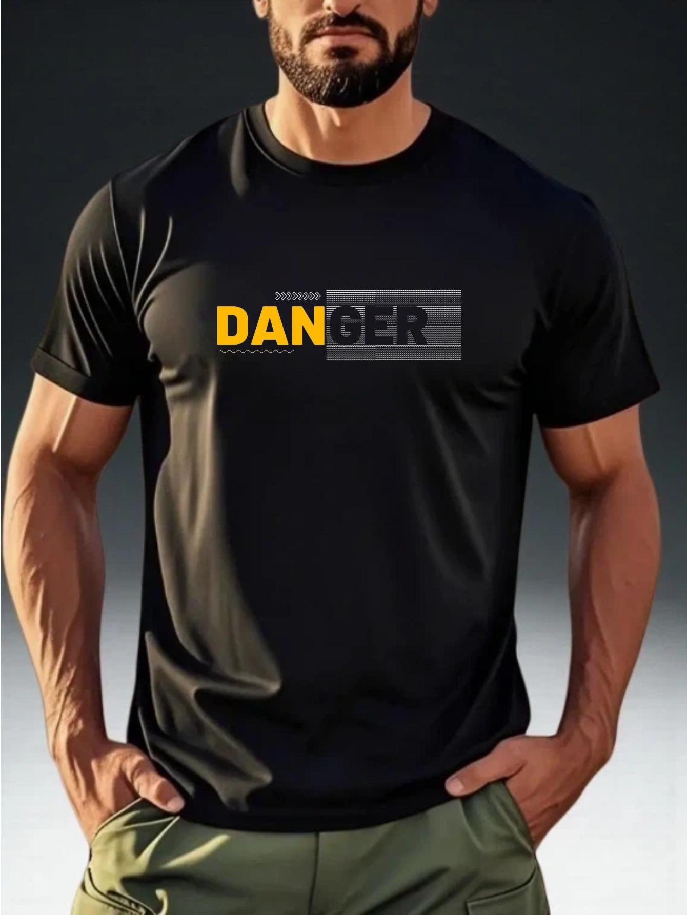 

Men S Short-Sleeve T-Shirt with a DANGER Contrasting Logo Print XXXXL