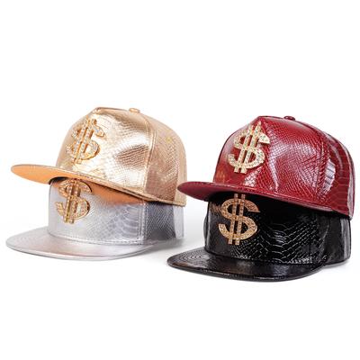 Unisex S Label Python Patterned Leather Hip-hop Hats Spring Autumn Outdoor Adjustable Casual Baseball Caps Sunscreen Hat