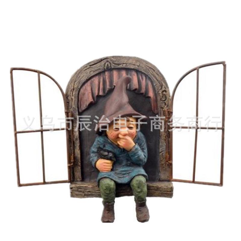 

Garden gnome 3D ornament gnome window old man resin crafts