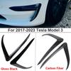 Pair Car Fog Lamp Trim Cover For Tesla Model 3 2017 2018 2019-2023 Front Bumper Fog Lamp Wind Knife Spoiler Fog Light Eyebrow