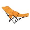 Outdoor Folding Recliner Chair with Leg Rest and 4-Position Adjustable Cotton Seat for Camping and Picnics