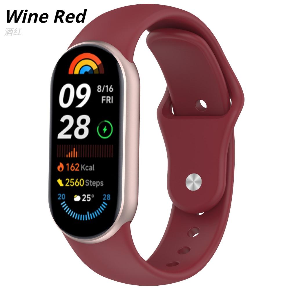 Silicone Solid Color Strap For Xiaomi Mi Band 10 9 8 Strap NFC Sport Rubber Bracelet Wristband for Xiaomi Smart Band 8 9 10 watch band