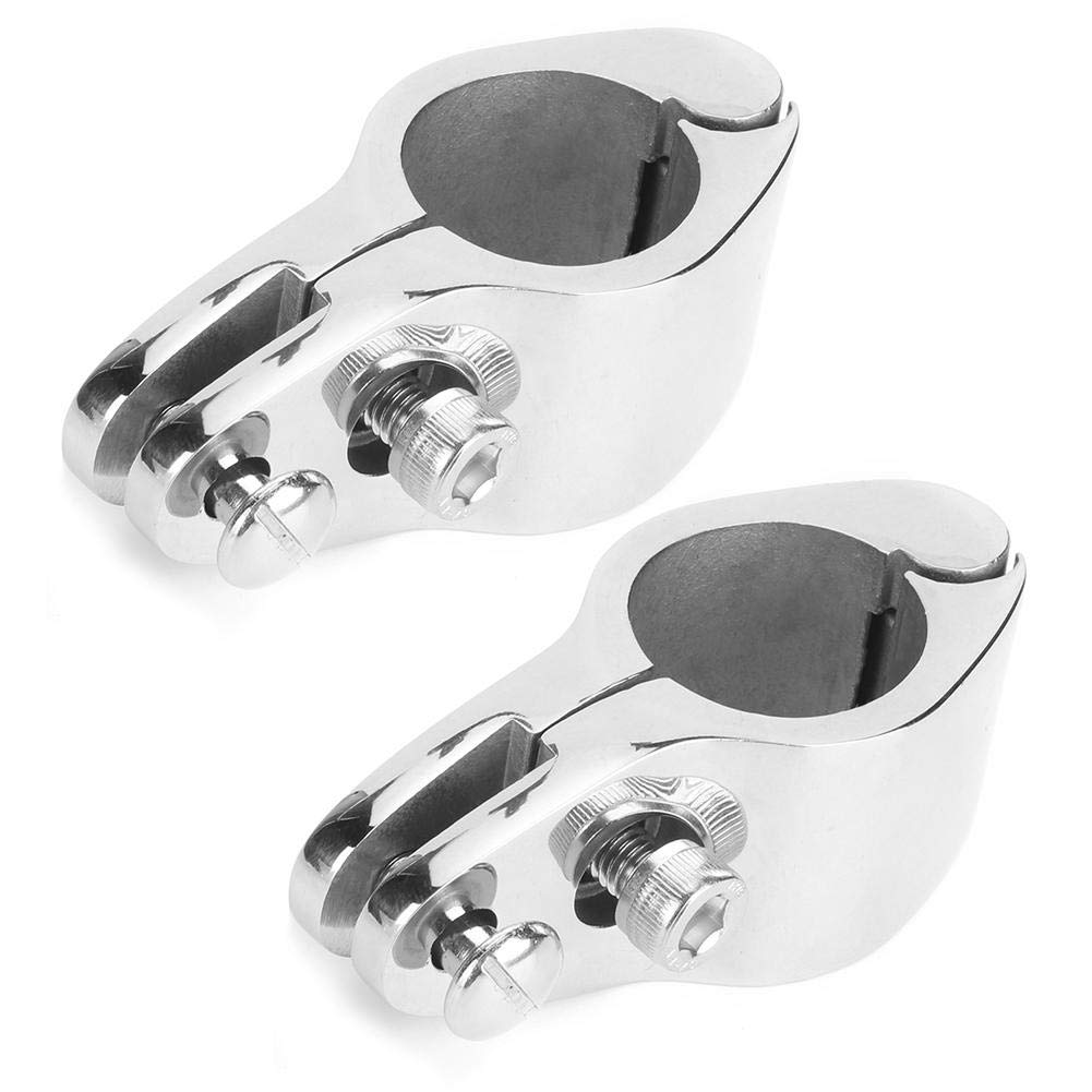Elerose 2-Piece Top Jaw Slides, Stainless Steel Bimini Clamp Boat Hardware Fitting for Inflatable Commercial Yachts (25mm)