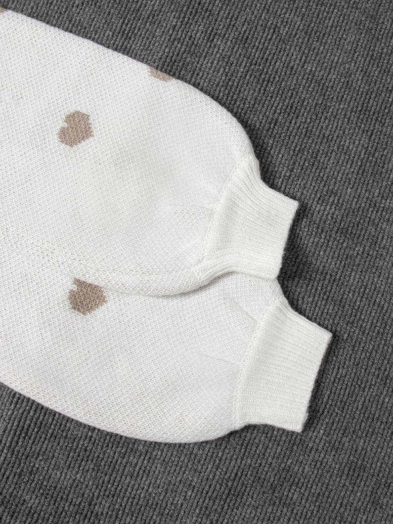 Heart Knit Sweater - Women's Autumn/Winter Casual Round Neck Pullover