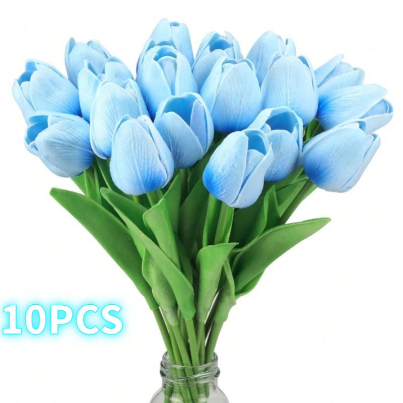 Elegant Artificial Tulip Flowers, Leaf Decorations, Perfect for Weddings, Photography Props, Home & Bedroom Decoration Gifts