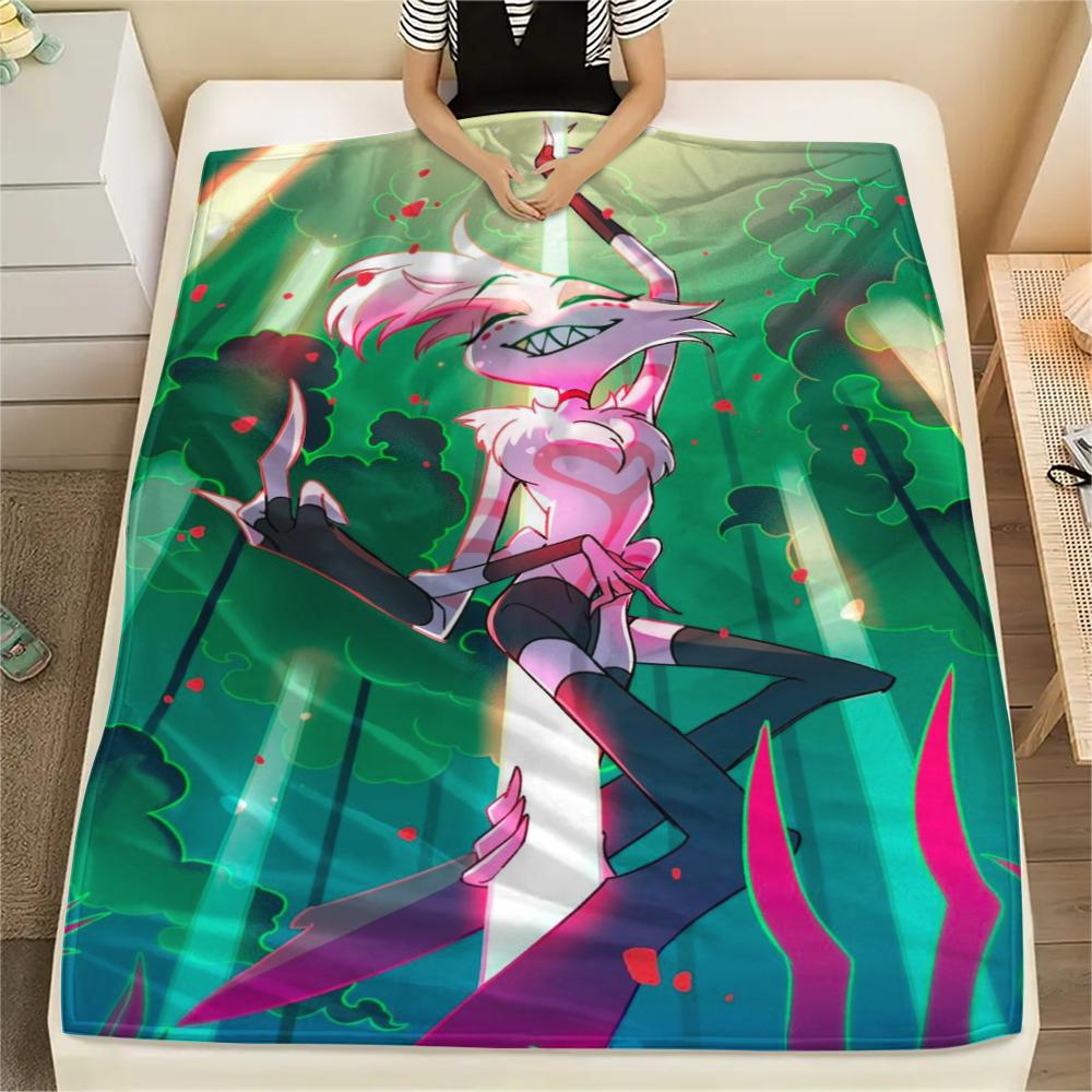 1Pc Angel Anime Print Flannel Blanket, High Quality Comfortable for All Seasons, Home Decor, Warmth and Comfort, Perfect for Christmas Gifts 05