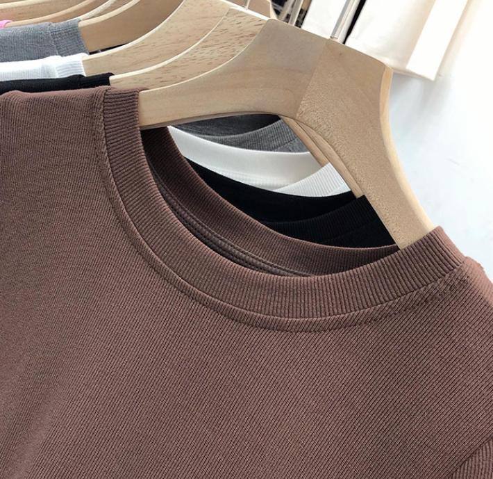 Letní tričko s krátkým rukávem Bílá trička Dámská Plus Size Slim Fit Vrchní oblečení s kulatým výstřihem Jednobarevné Měkké Pohodlné Tričko Tenké
