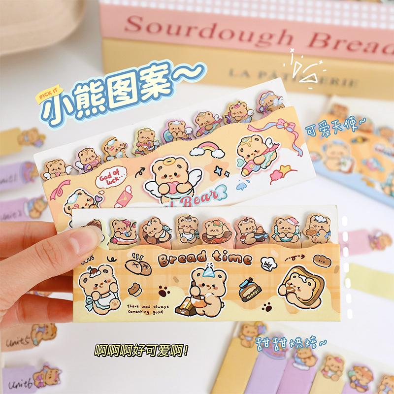 Lovely Cute Bear Post Notes Creative Cream Bear Rows N Times Stickers Cartoon Sticky Index Posts Message Paper Memo Pad