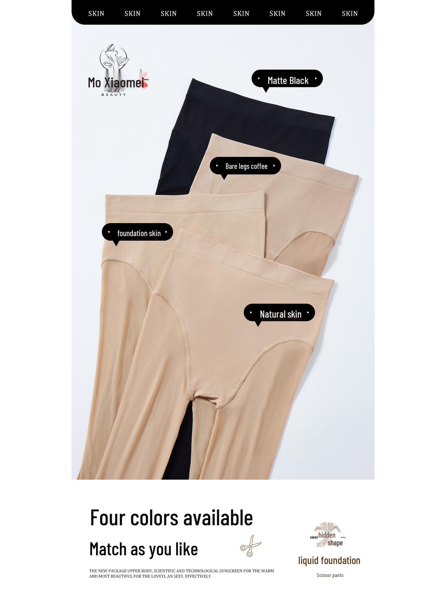 

Moxiaomei Women s Sheer Butt-Lifting Pantyhose - Spring/Summer 2026 Thin Style Cut-out Leggings Integrated Socks, One Size: 90-140 lbs