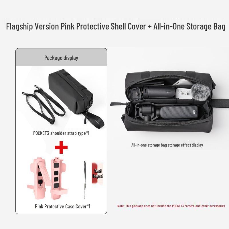DJI Pocket 3 Protective Case with Magnetic Flip Cover and Screen Plate for Gimbal Camera and Filter Storage.