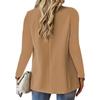 Women Suit Coat Lapel Long Sleeve Single Button Suit Jacket with Flap Pockets Solid Color Work Office Business Outerwear