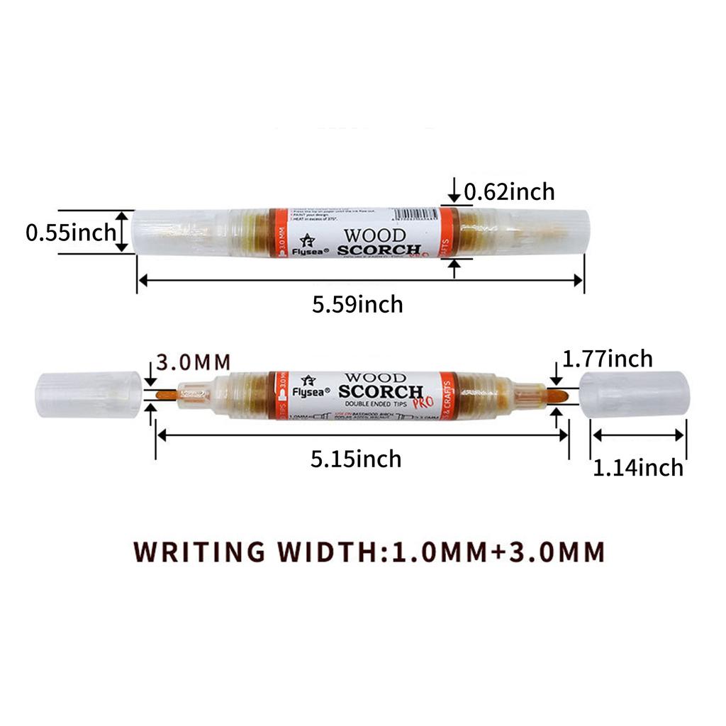 Marker DIY Brennstift Marker Doppelspitzig Holzbrandstiftel Marker Pyrographie Marker für DIY-Projekte Holzbrandwerkzeug