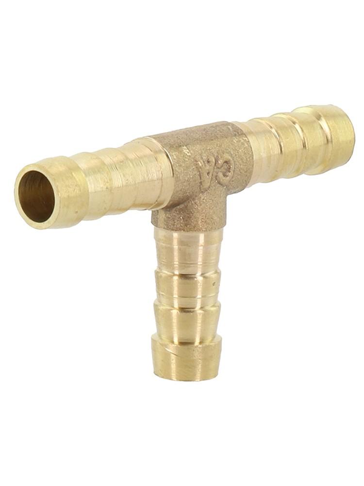 3 Way Tubing Fitting Barbed Hose Connector Brass Tee Splitter