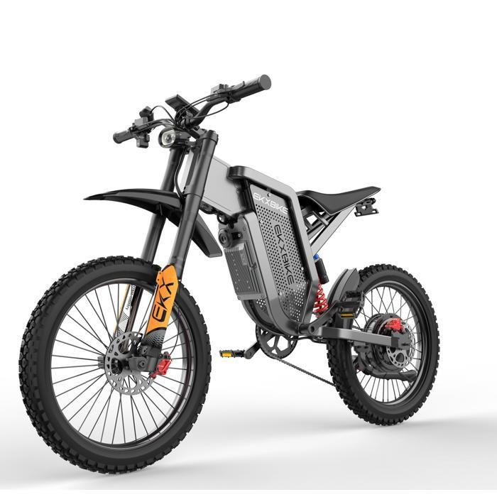 Bicicletta elettrica EKX X21 MAX 19" nera, motore 3000W, batteria 60V 30Ah, velocità 75 km/h, sospensione integrale, freni idraulici