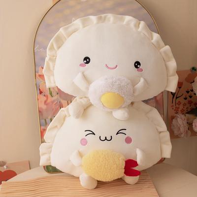 13/35cm Cartoon Stuffed Shrimp Egg Dumpling Toy Expression Pendant Bag Home Decor Soft Throw Pillow Girls Boys Gift Cartoon Doll
