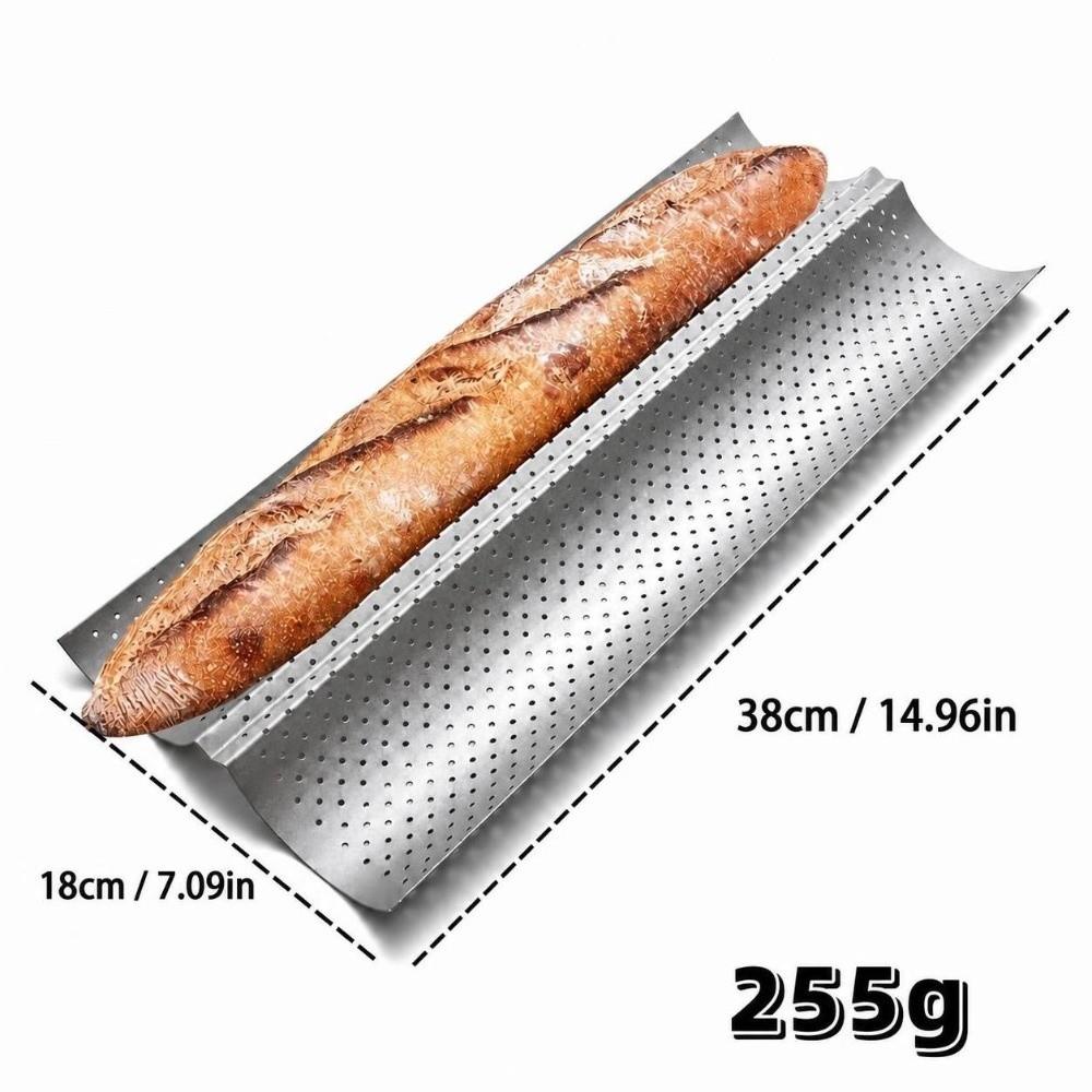 Stampo per Baguette in Acciaio al Carbonio 2/3/4 Scomparti Teglia per la Cottura della Baguette Stampo Durevole per la Cottura del Pane Cucina di Casa