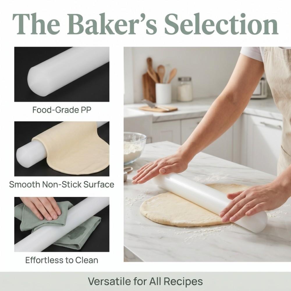 5pcs Non-Stick Dough Roller PP Fondant Rolling Pin Professional PP Rolling Pin Bakery