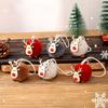 Wool Felt Wooden Deer Ornaments Felt Deer Elk Hanging Pendant Christmas Tree Ornaments  New Year