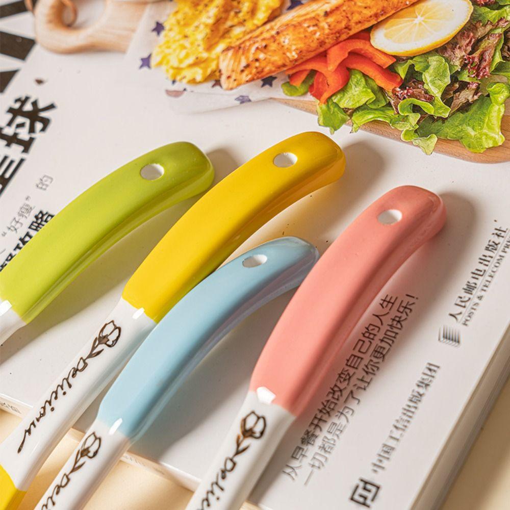 Hand Painted Kitchen Accessories Multicolor Kitchenware Cereal Ceramic Soup Spoon Home