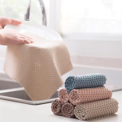 Kitchen Anti-grease Wipping Rags Efficient Super Absorbent Microfiber Cleaning Cloth Dish Towels
