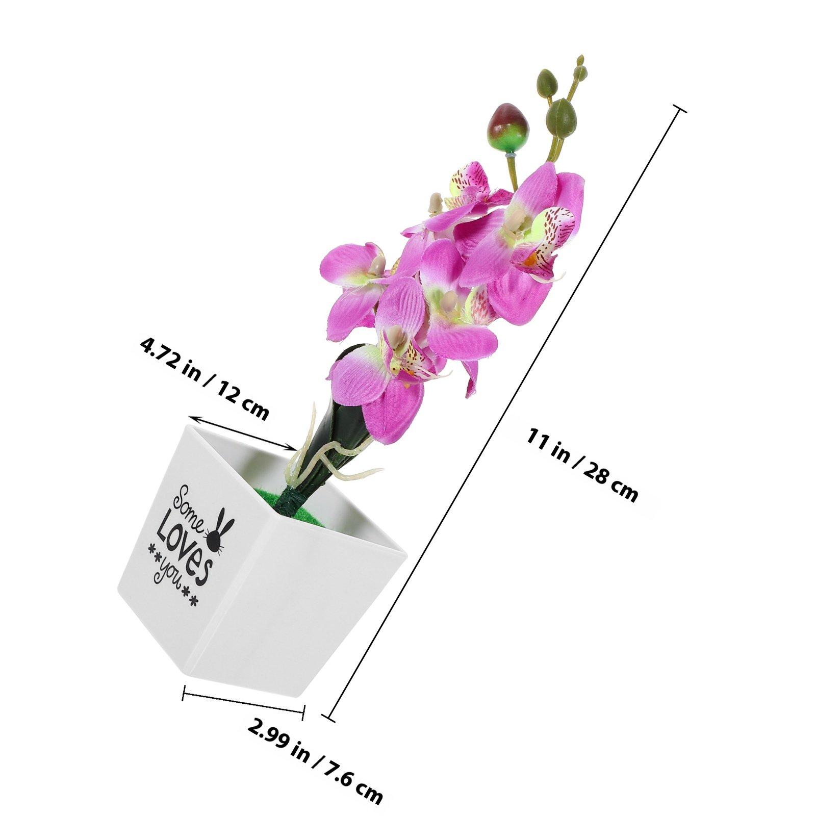 

Artificial Moth Orchid Bonsai Fake Potted Flower Realistic Silk Desktop Decor Living Room Office Home Decoration Simulated фиолетовый