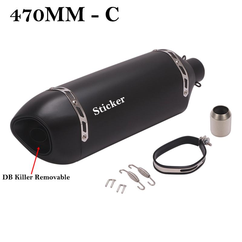 470MM 570MM Universal Motorcycle Exhaust Pipe DB Killer Muffler For Honda PCX125 150 Z900 R6 TMX530 CB500 R1 Tenere700 XTZ700