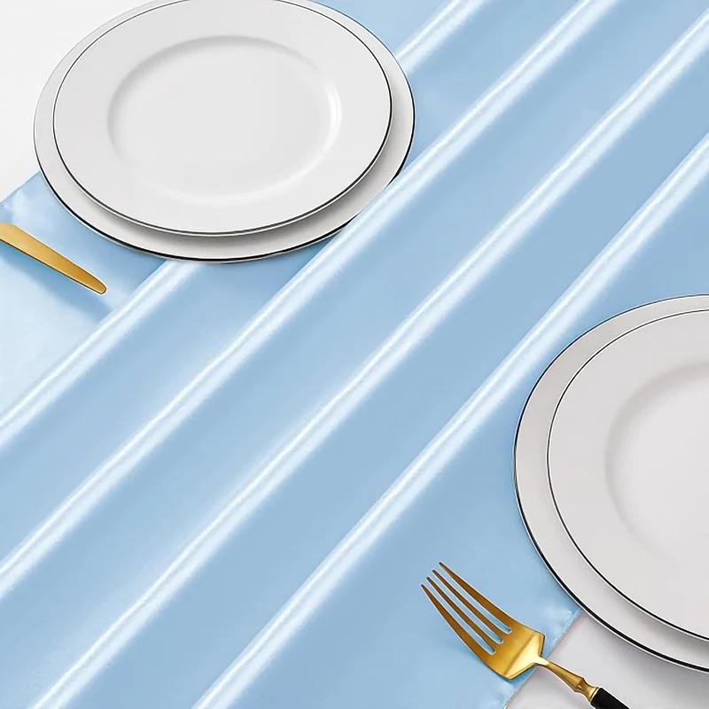 2-10PCS Satin Table Runner 30x275cm For Wedding Party Events Decoration Birthday Parties Banquets Decor Graduations Engagements