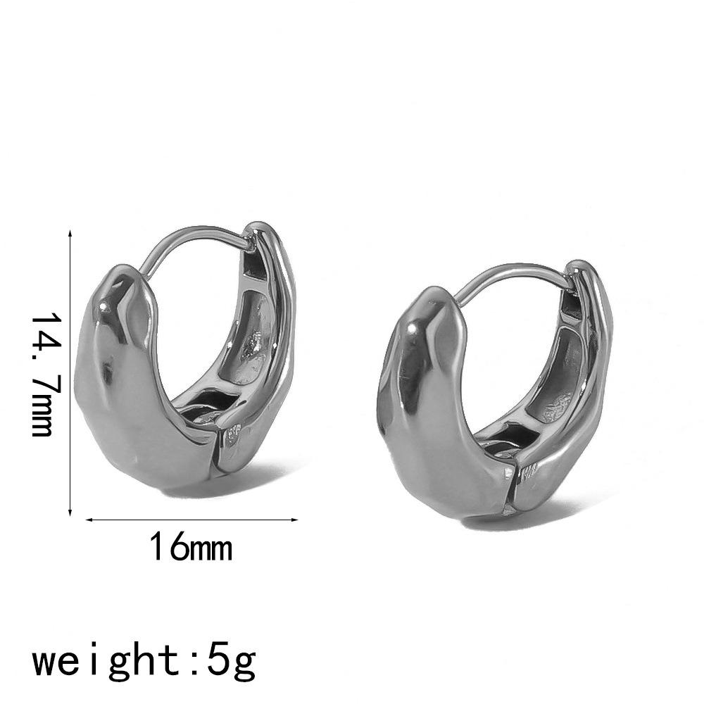 

ins Серьги из титановой стали Lava Folded, женские серьги-пряжки из нержавеющей стали премиум-класса, не выцветающие 18K