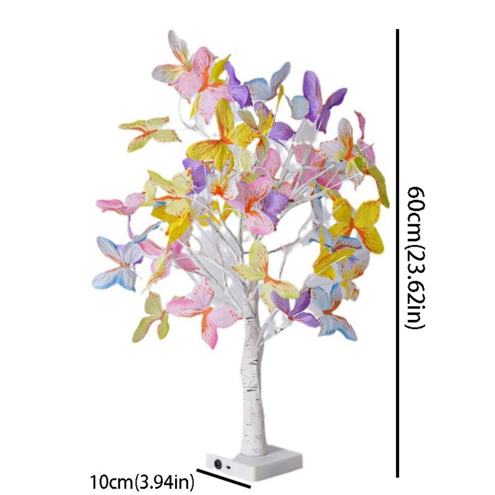 

Rechargeable Butterfly Tree Lamp Decorative LED Night Light for 4.5V Summer Decoration белый