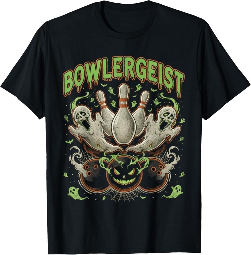 

Bowlergeist Funny Halloween Ten Pin T-Shirt 2XL