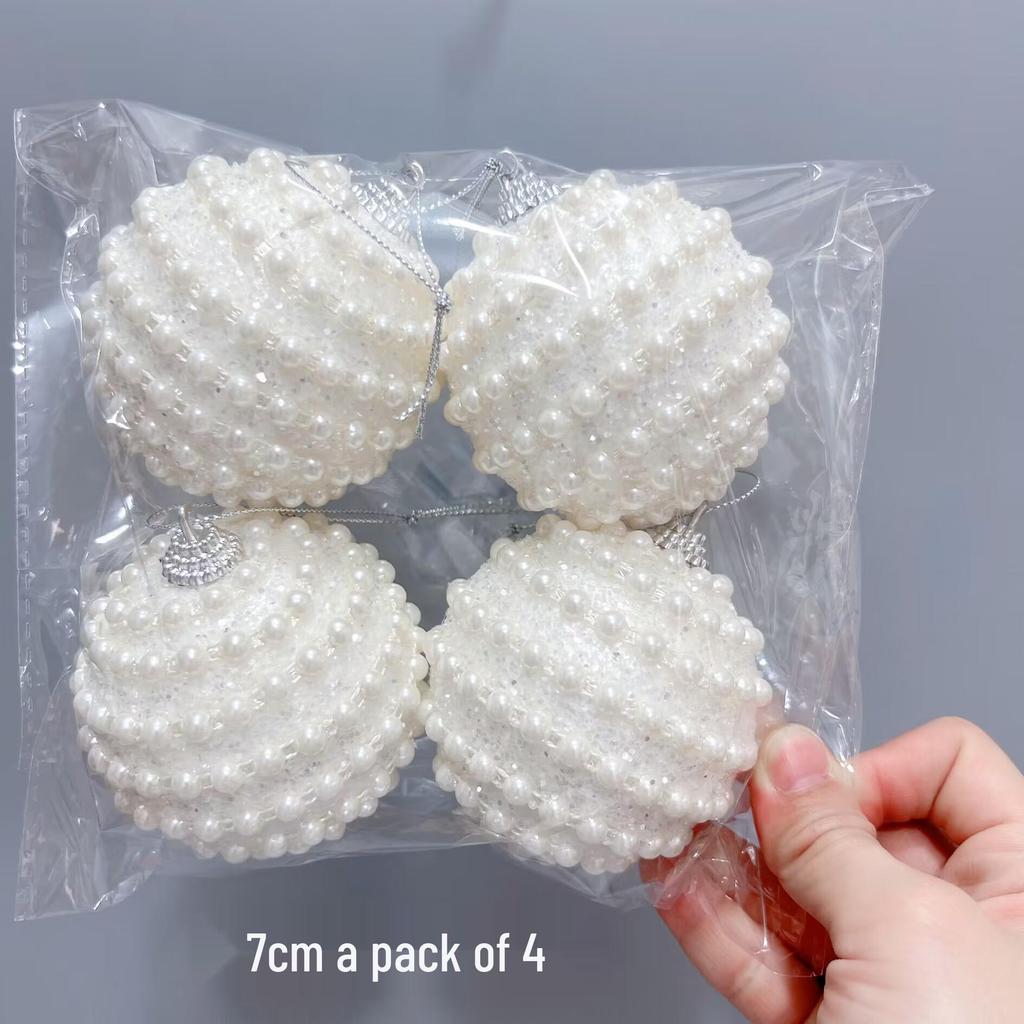 6cm White Christmas Ball Ornaments for Holiday Decoration and Window Display