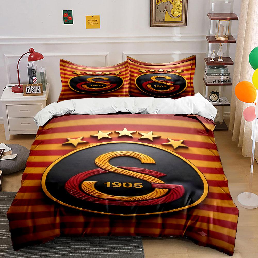 "Striped Emblem Design with Stars" Print Bedding Set Duvet Cover Pillowcases (1* Duvet Cover 2* Pillowcases Do Not Include Comforter)